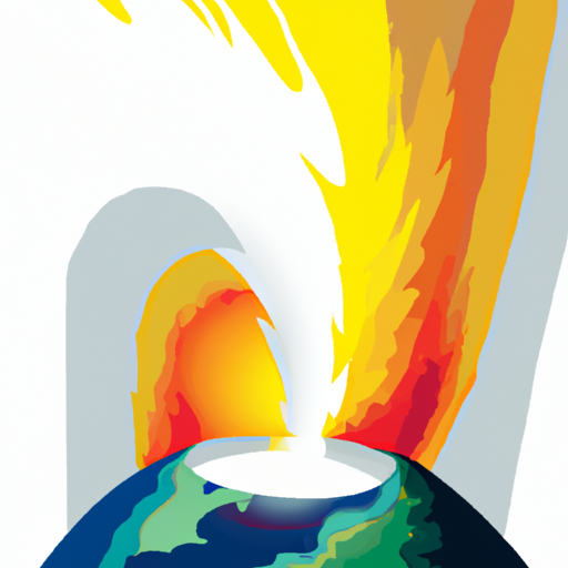 1. איור של כדור הארץ עם גלי חום הבוקעים ממנו, המסמל את ההתחממות הגלובלית